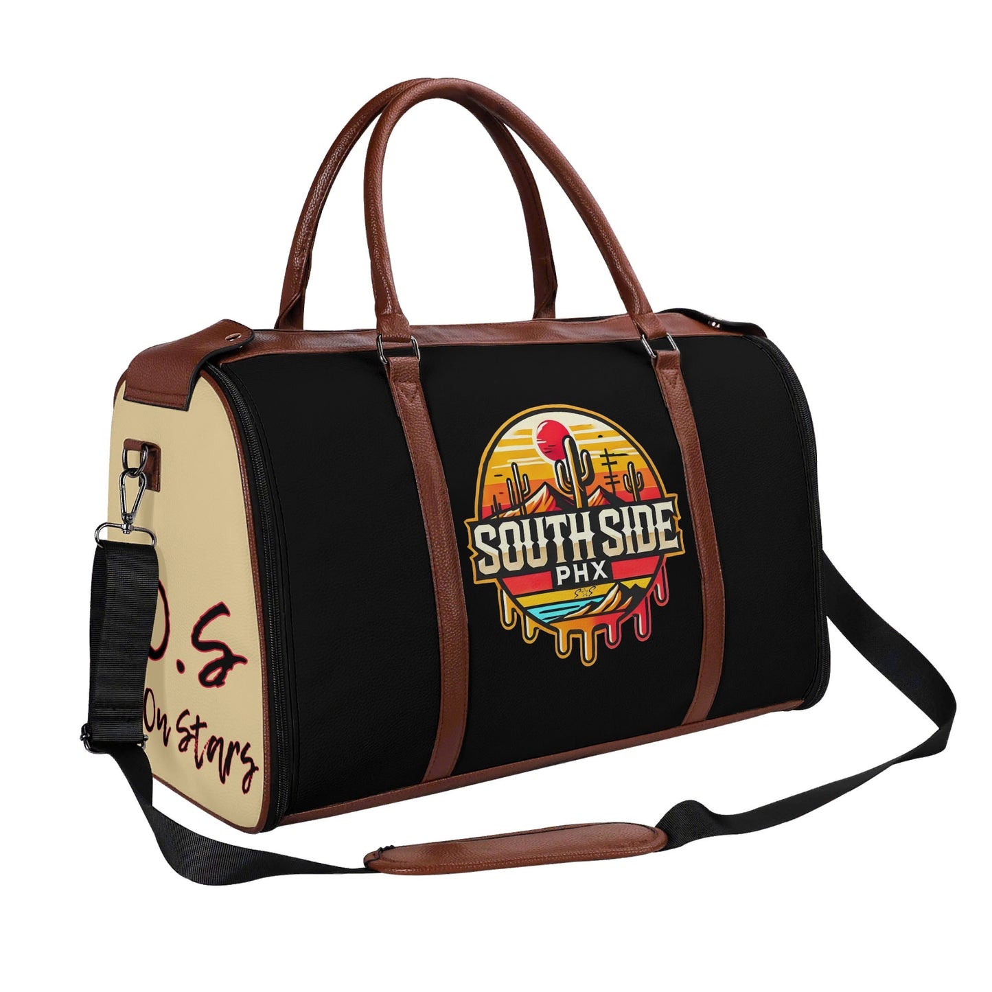 S.S. South Side Leather Duffle Bag Foldable Travel Bag