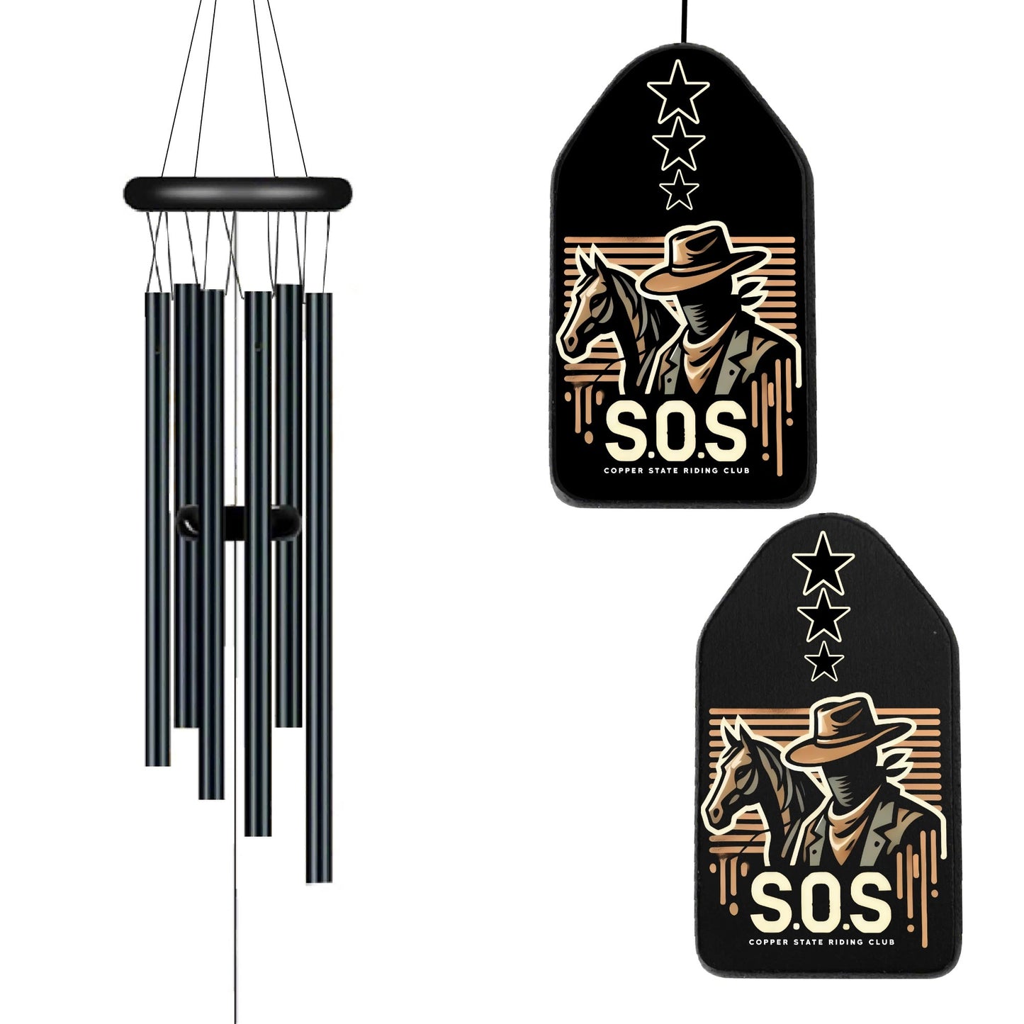 Copper Flex Black Wind Chimes By S.O.S