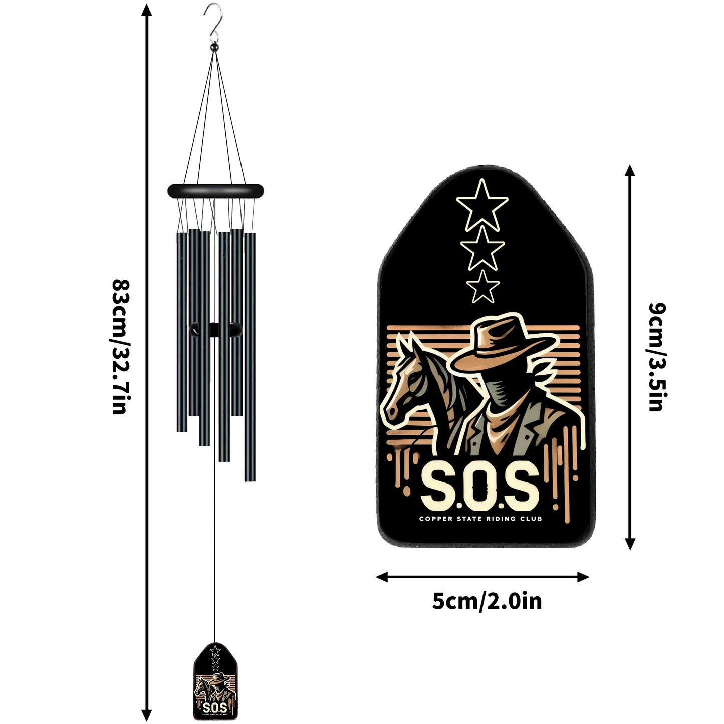 Copper Flex Black Wind Chimes By S.O.S