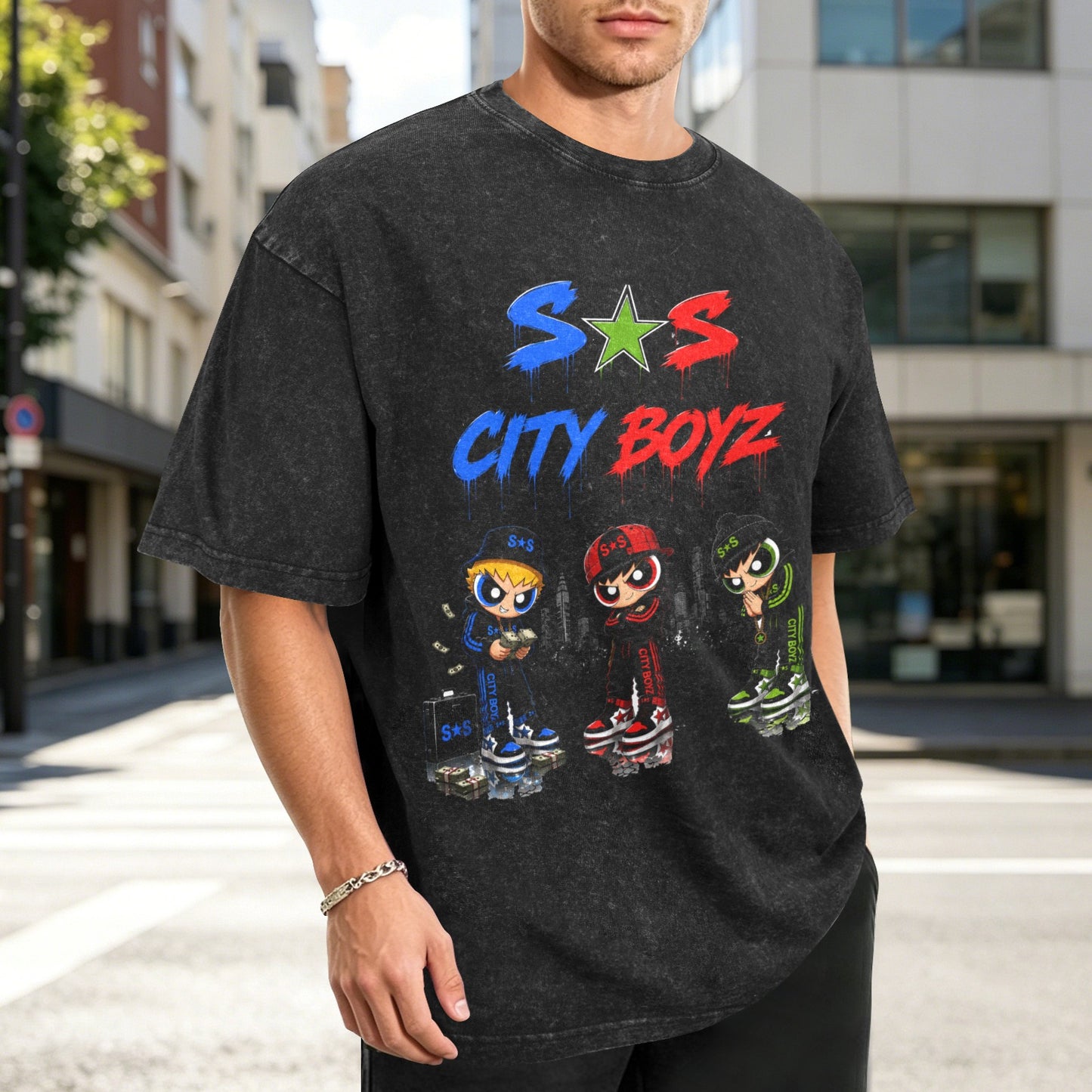S.O.S: Rowdy Ruff Boyz Men's Washed Cotton T-Shirt | Ships from USA