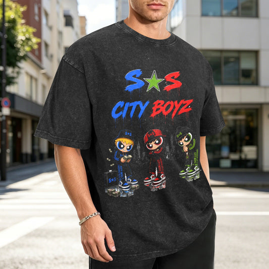 S.O.S: Rowdy Ruff Boyz Men's Washed Cotton T-Shirt | Ships from USA