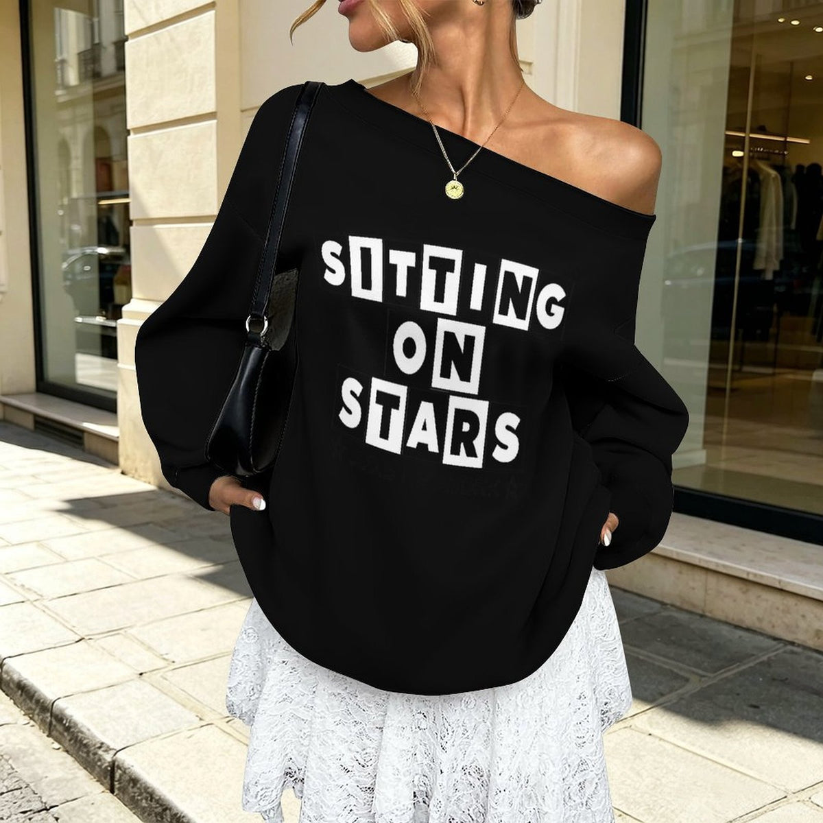 S.O.S: Power Puff Gang Women's Off-shoulder Long Sleeve Sweatshirt