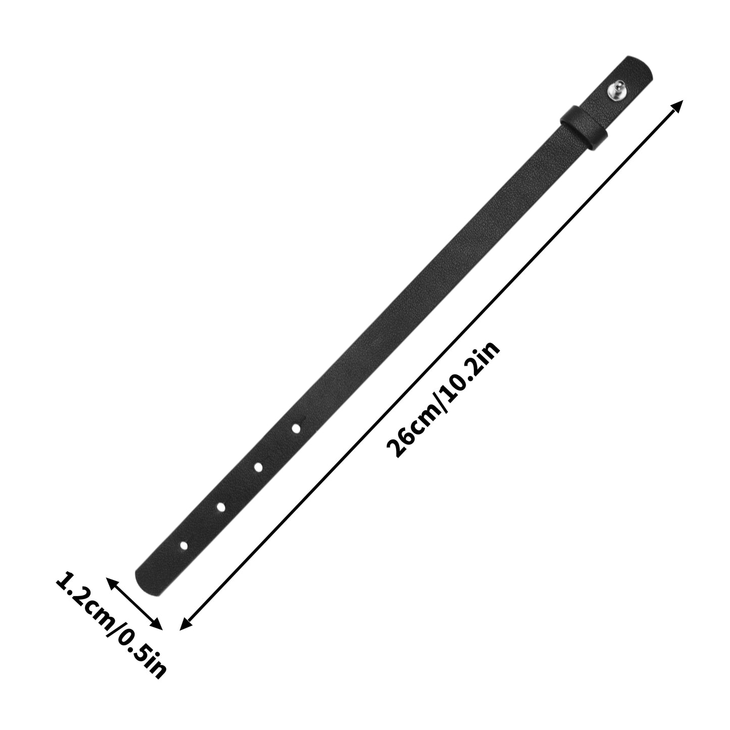 Copper Flex By S.O.S Engraved Black Leather Bracelet for Men