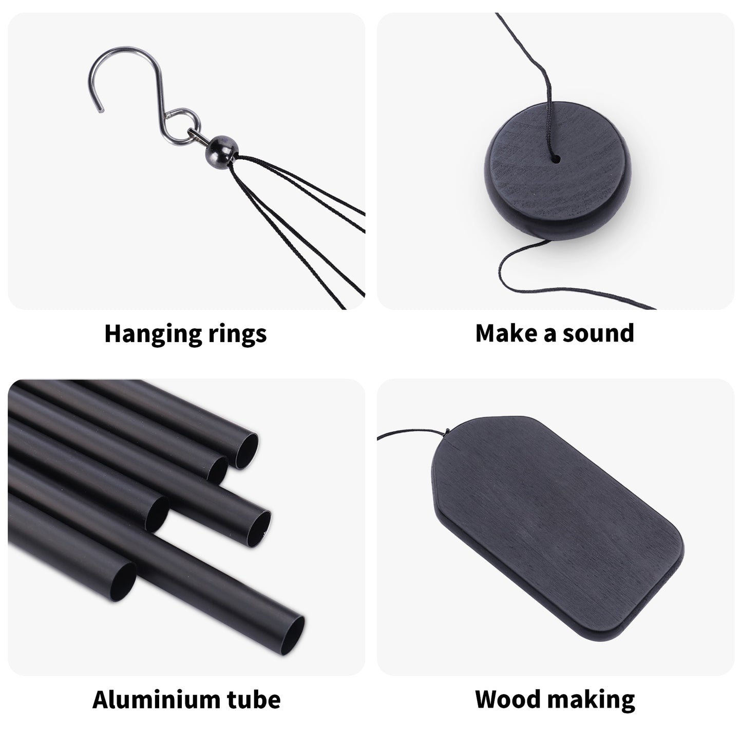 Copper Flex Black Wind Chimes By S.O.S