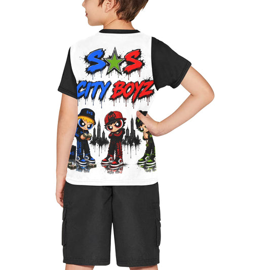 S.O.S: Rowdy Ruff Boys Big Boys Crew Neck T-Shirt  | Ships from USA