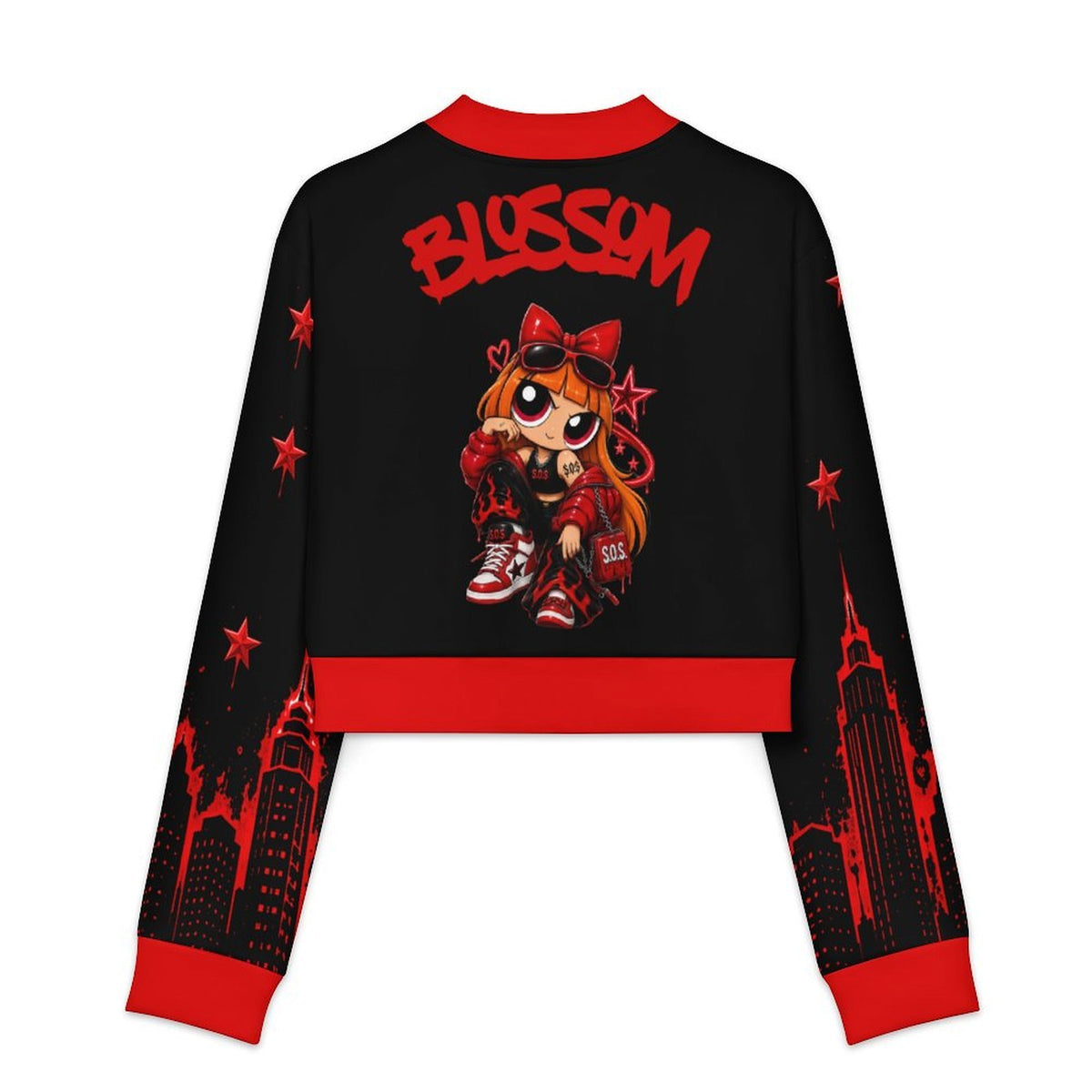 S.O.S: Power Puff Gang Women's Cropped Open Front Jacket