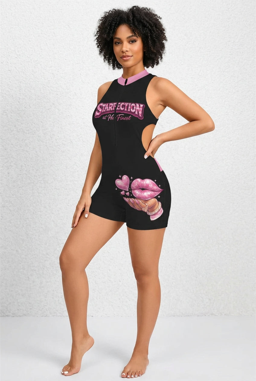 Starfection Ladies Editon Half-Zip Backless Sport Jumpsuit