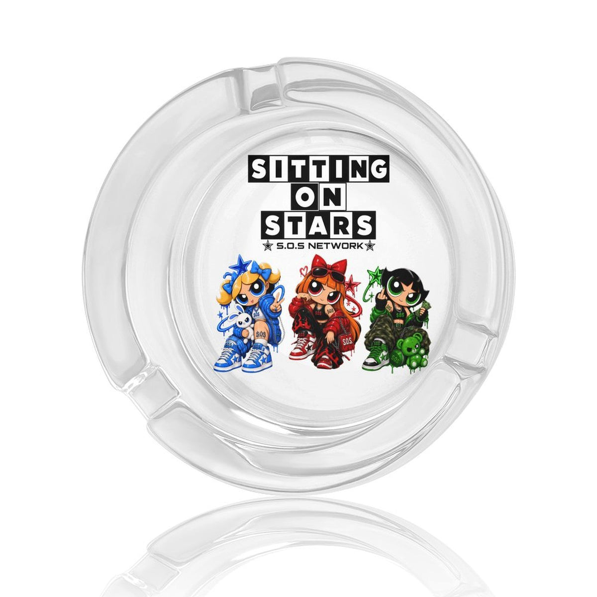 S.O.S: Power Puff Gang Glass Ashtray