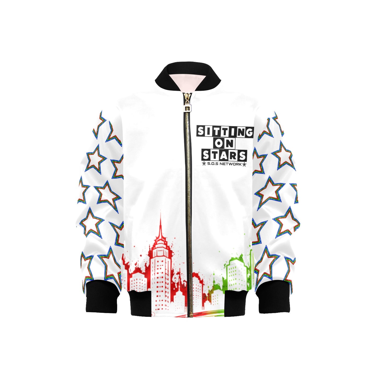 S.O.S: Power Puff Gang Kids Bomber Jacket with Pockets