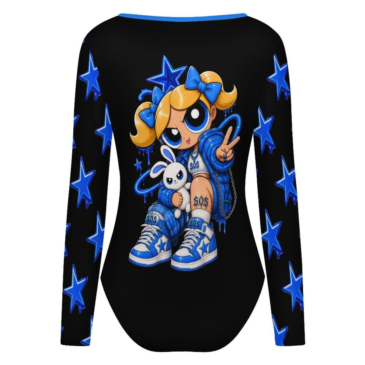 S.O.S: Power Puff Gang Women's Square Neck Long Sleeve Bodysuit