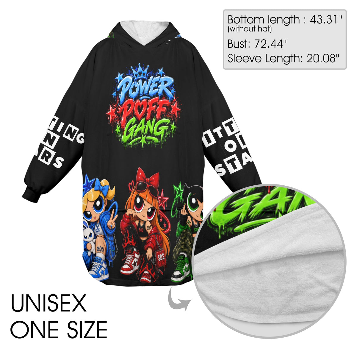 S.O.S: Power Puff Gang Blanket Hoodie