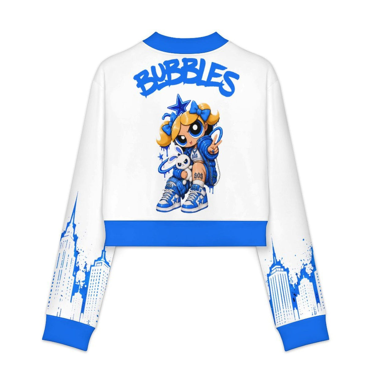 S.O.S: Power Puff Gang Women's Cropped Open Front Jacket