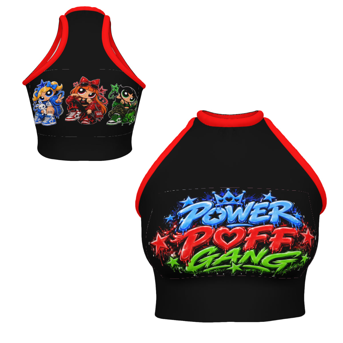 Women's Sleeveless High Neck Crop Tank Top