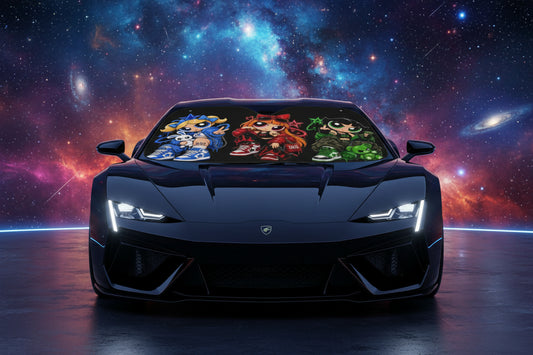 S.O.S: Power Puff Gang Auto Car Sun Shade 55" x 29.53"