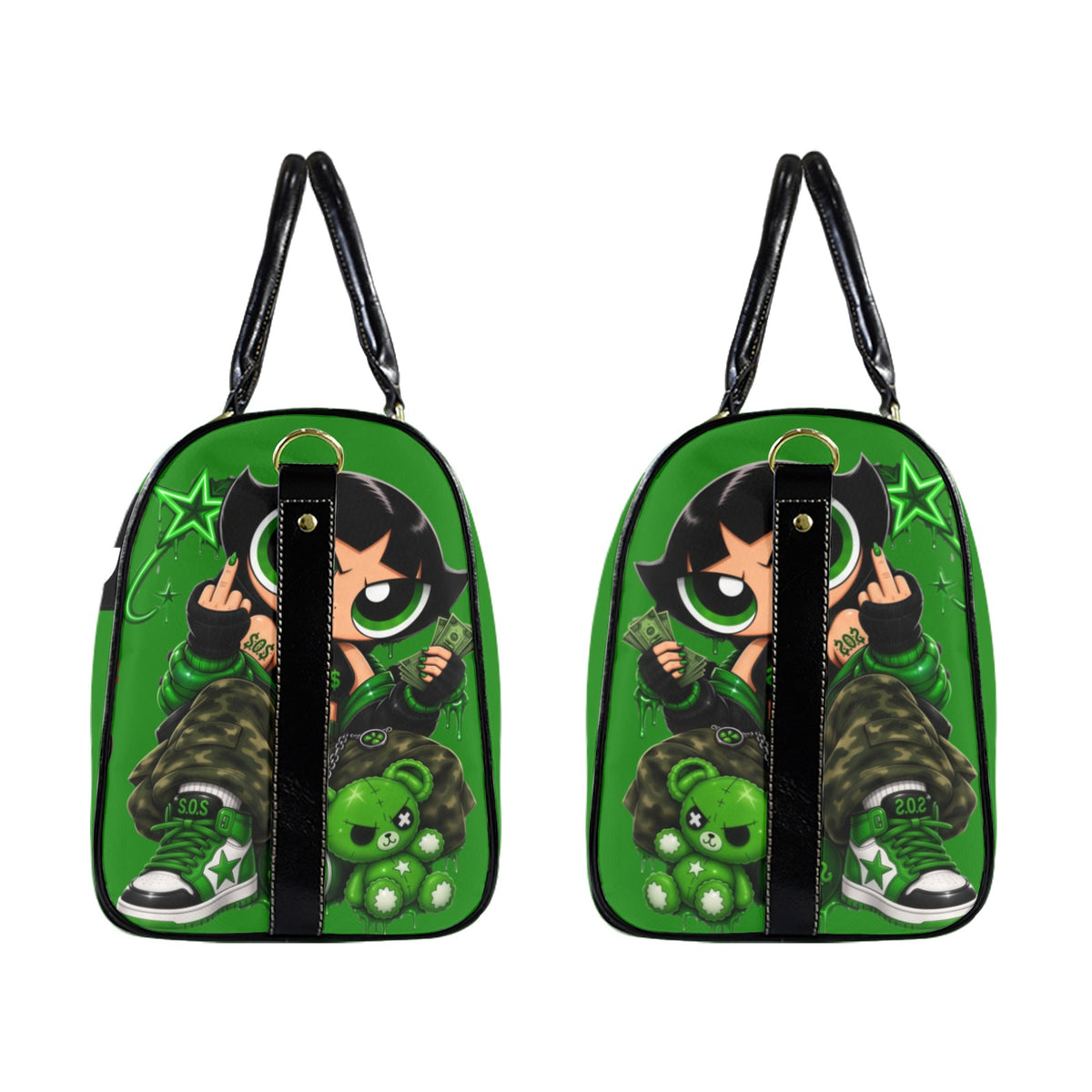 S.O.S: Power Puff Gang Travel Bag-Small (Black Long Patch)