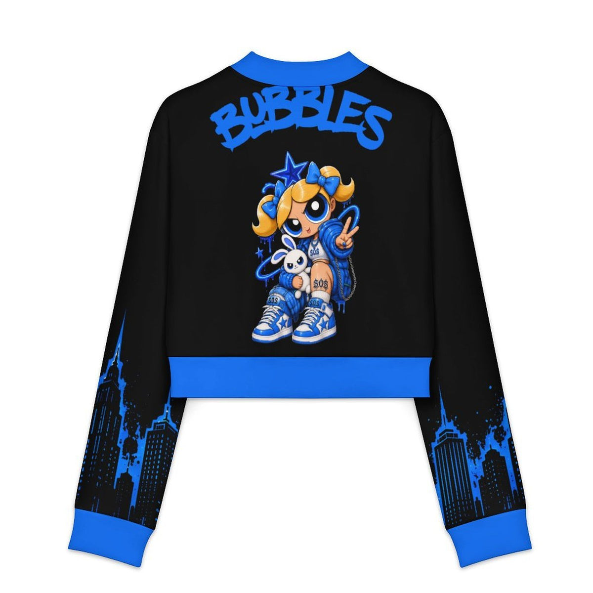S.O.S: Power Puff Gang Women's Cropped Open Front Jacket