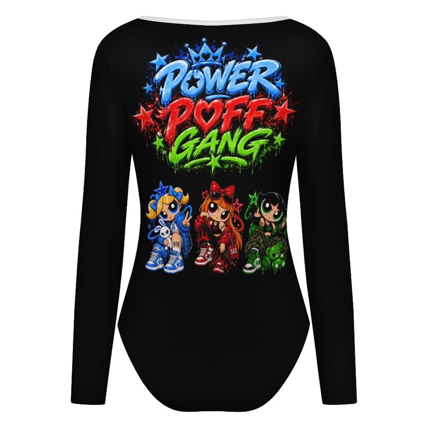 S.O.S: Power Puff Gang Women's Square Neck Long Sleeve Bodysuit