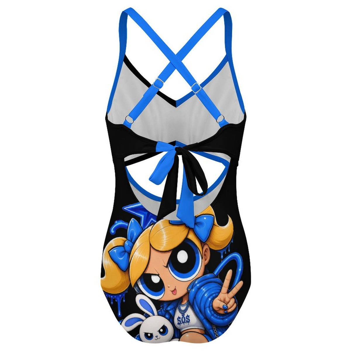 S.O.S: Power Puff Gang  Women's Twist Front Tie Back Swimsuit