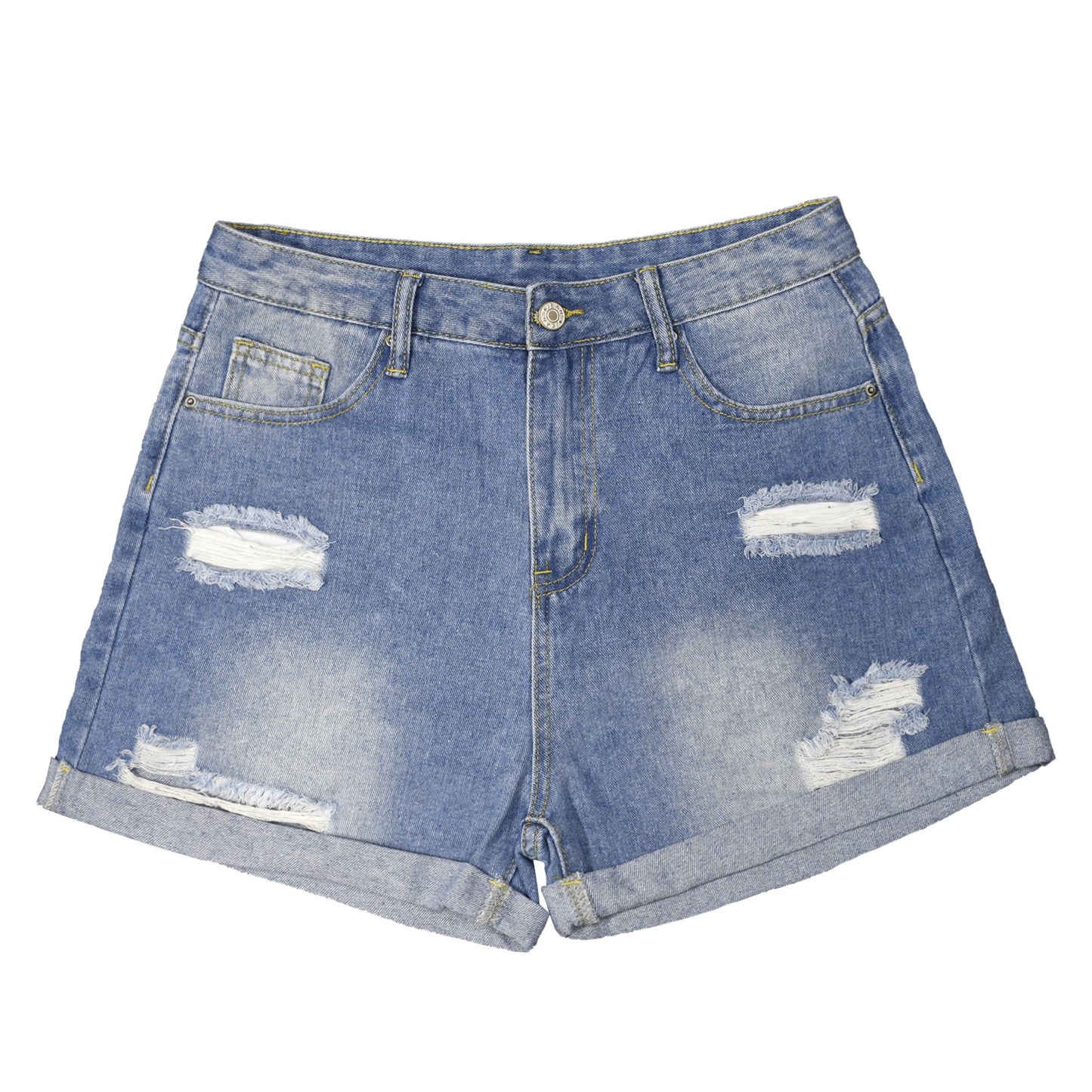 S.O.S: Power Puff Gang Light-Wash Blue Denim Shorts | Ships from USA