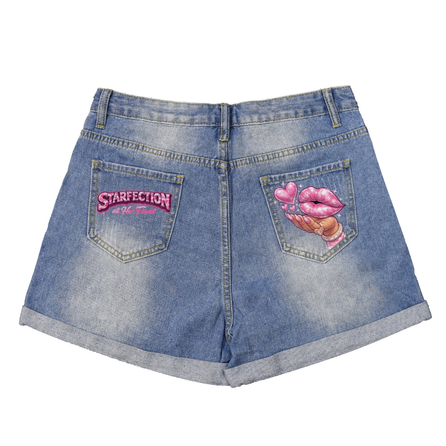 Starfection Ladies Edition Light Blue Denim Shorts