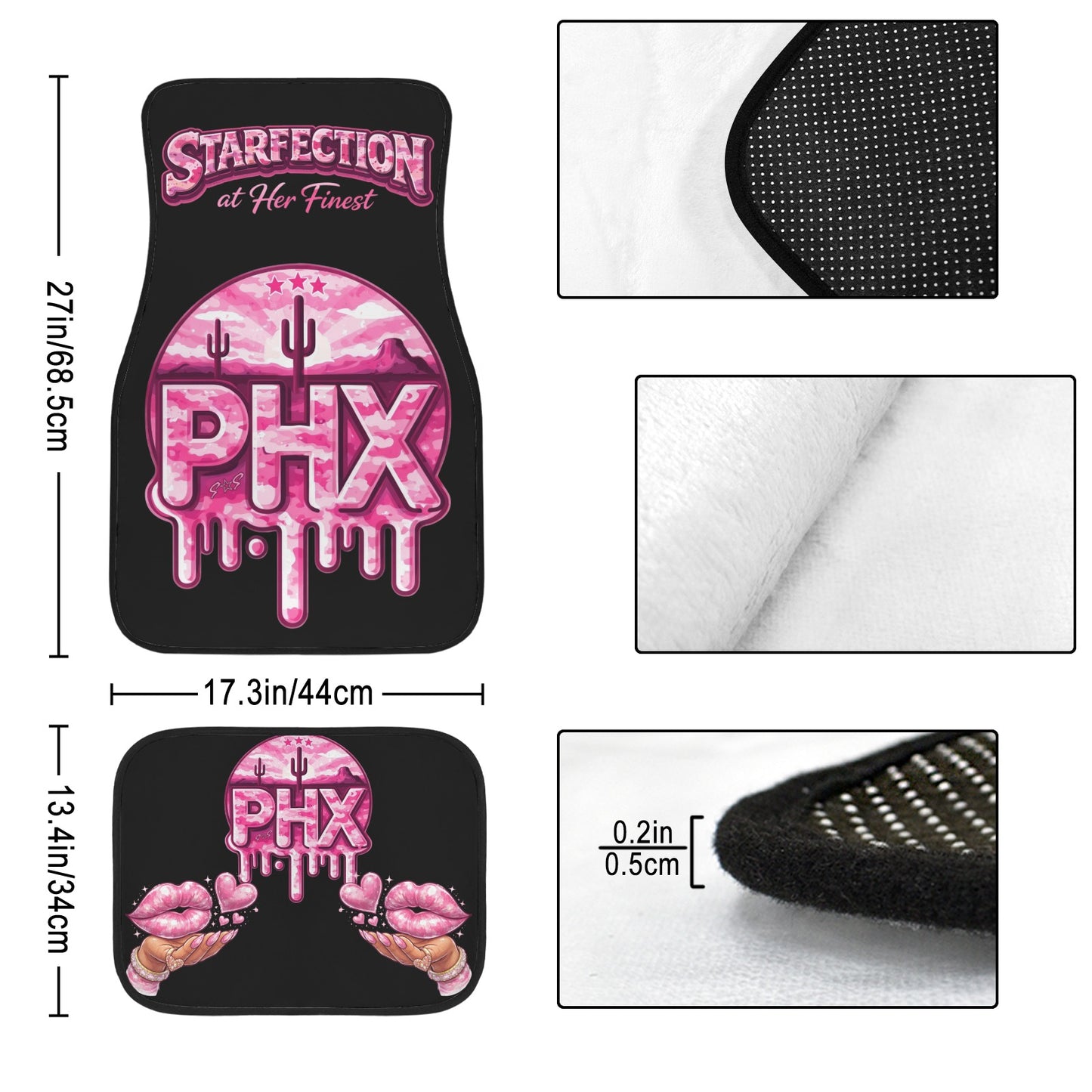 Starfection Ladies Edition 4-Piece Car Floor Mats | Ships from USA