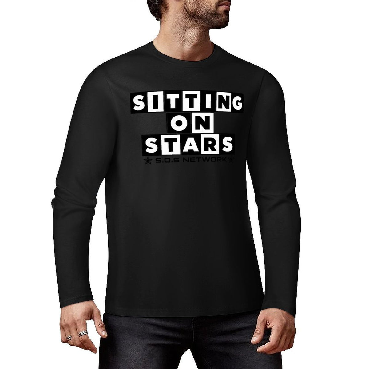 S.O.S: Rowdy Ruff Boys Cotton Long Sleeve T-Shirt (Front&Back Printing)