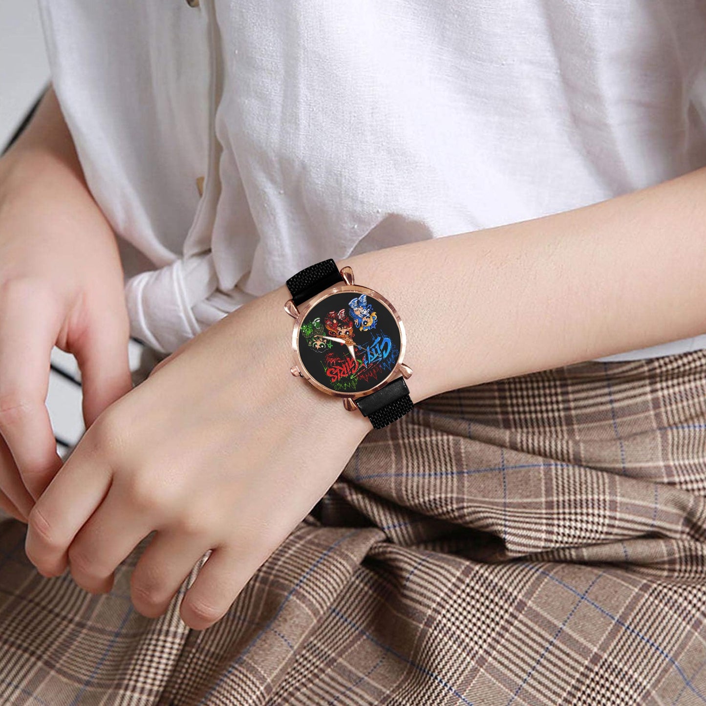 S.O.S: Power Puff Gang Women's Magnetic Strap Watch