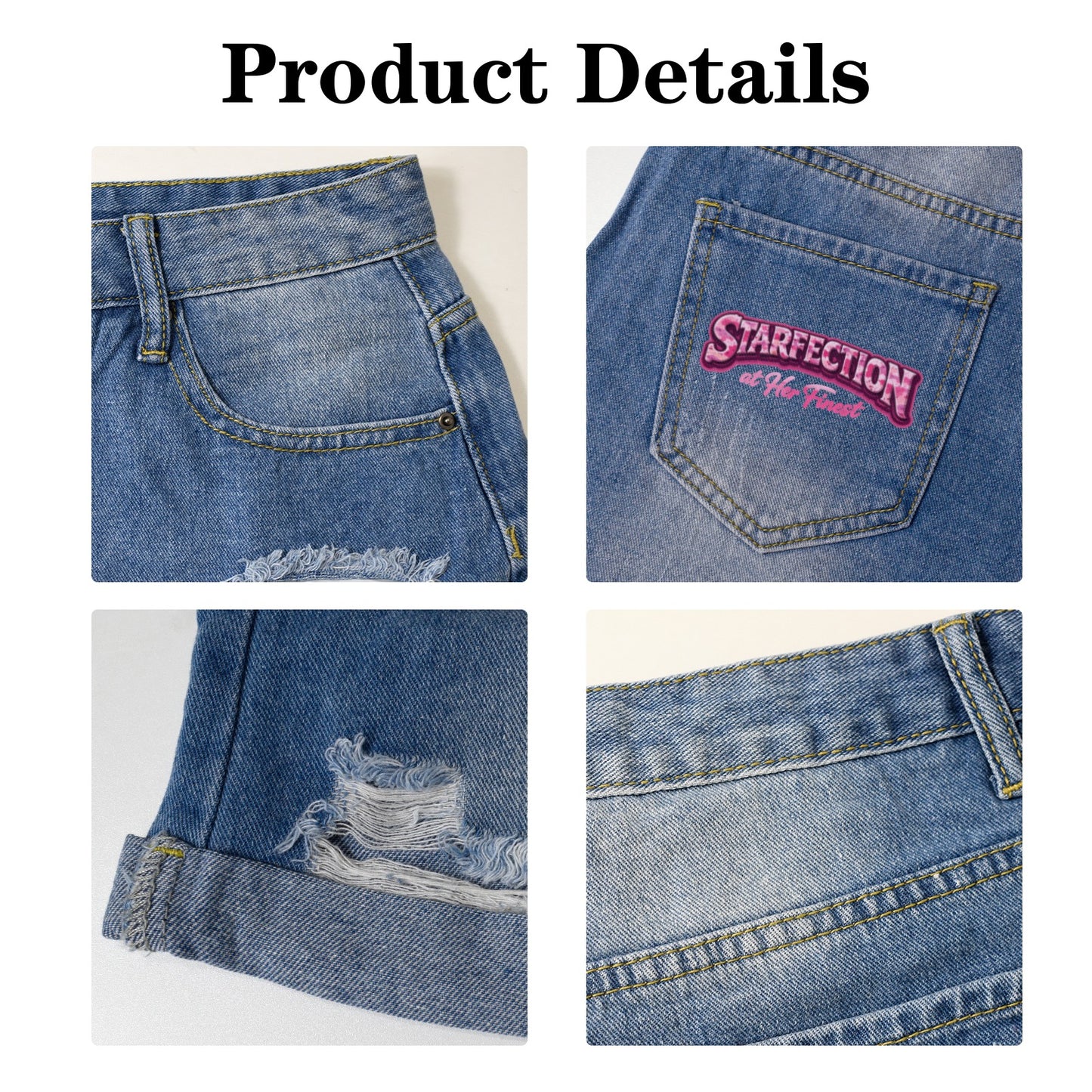 Starfection Ladies Edition Light Blue Denim Shorts
