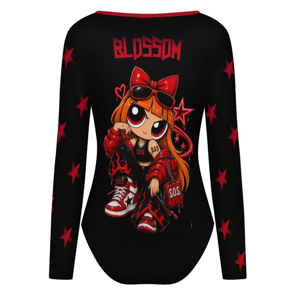 S.O.S: Power Puff Gang Women's Square Neck Long Sleeve Bodysuit