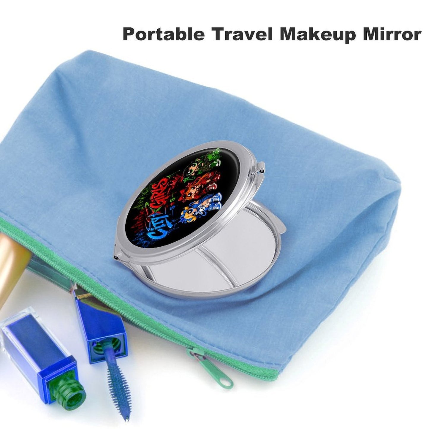 S.O.S: Power Puff Gang Portable Travel Makeup Mirror