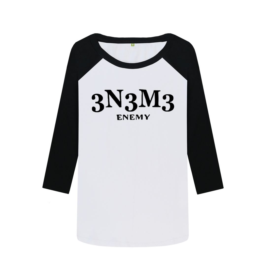 Black-White Women's Baseball T-shirt 1.0