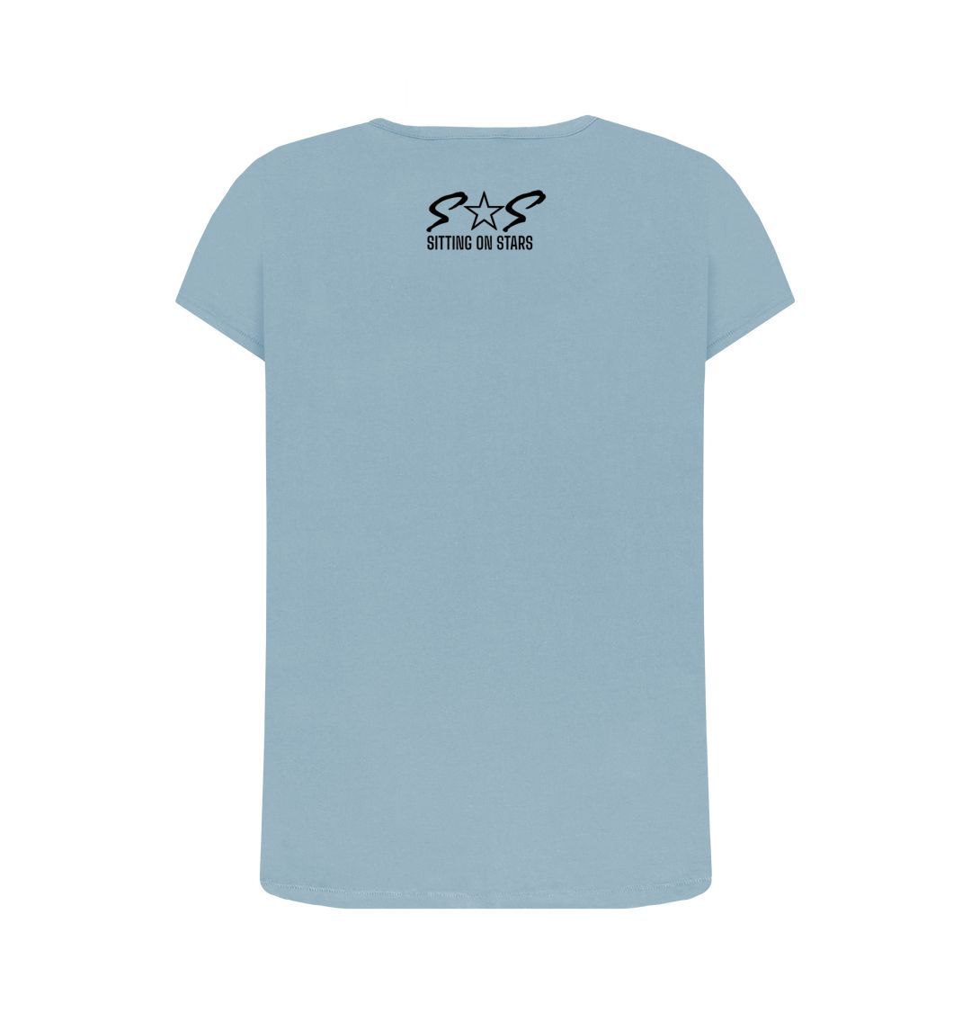 Stone Blue Women Crew Neck T-shirt 1.0