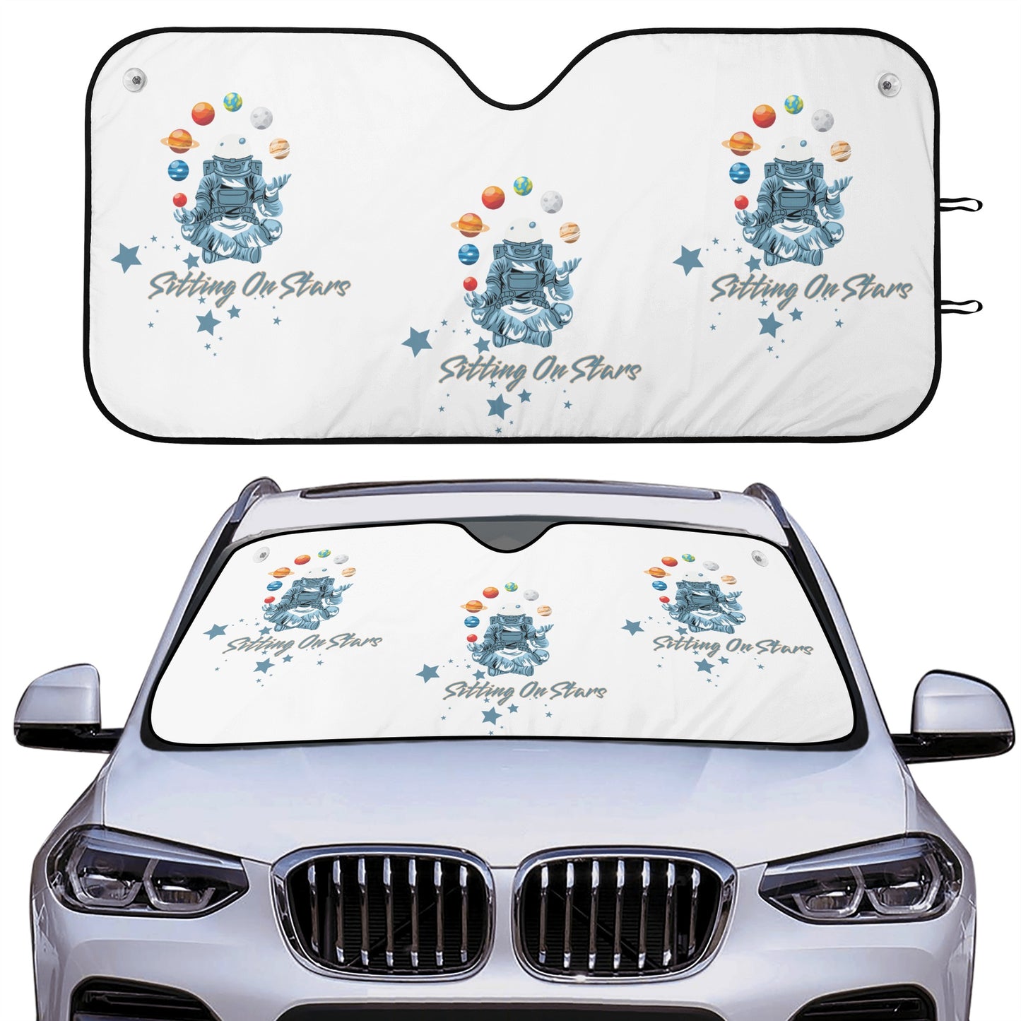 Sitting On Stars Meditation Car Auto Sun Shade