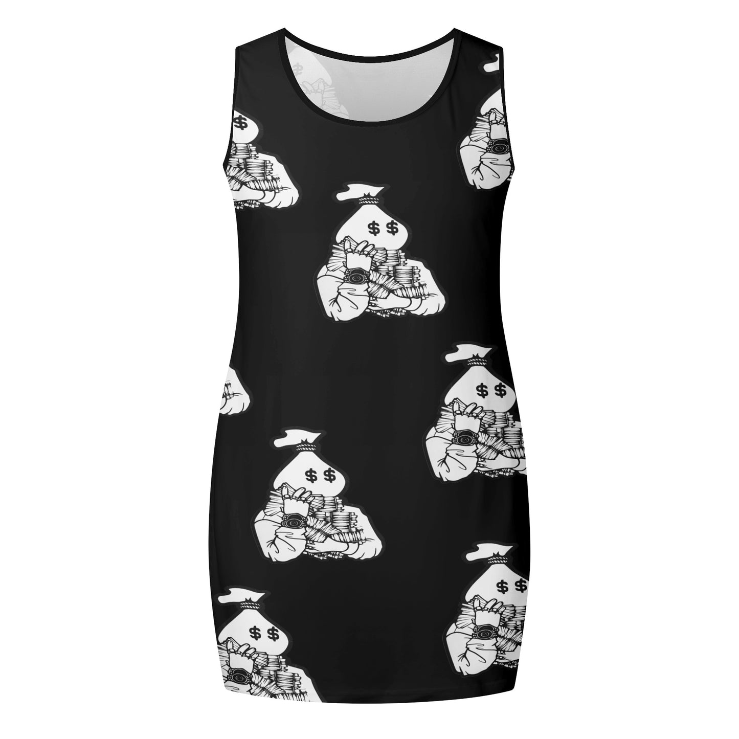 Money Man Womens Elegant Mini Dress