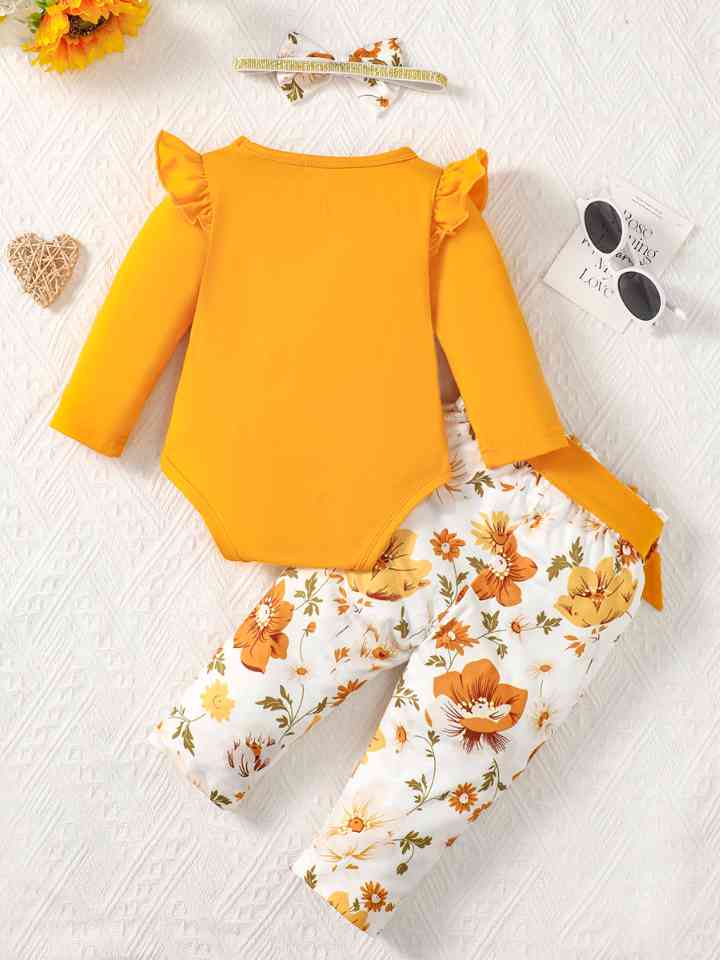 2023 Falling Stars Slogan Bodysuit and Pants Set