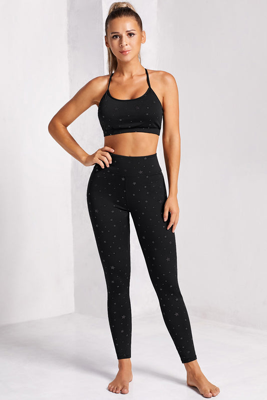 2023 Falling Stars Women's Sports Bra and Leggings Set