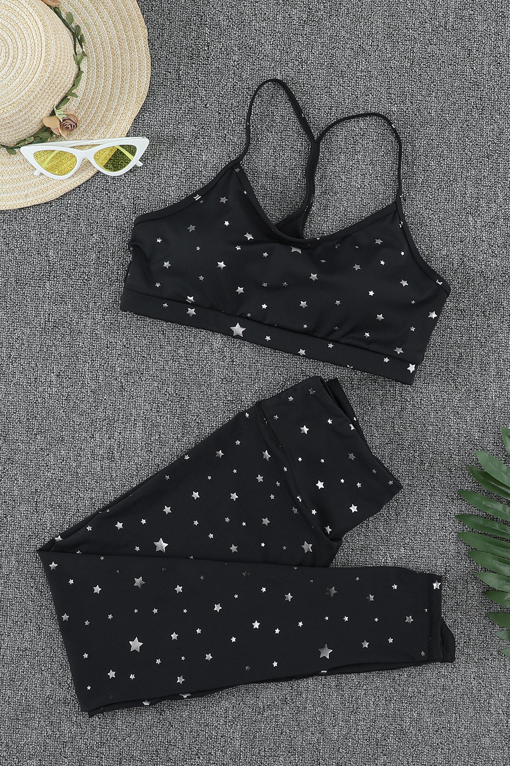 2023 Falling Stars Women's Sports Bra and Leggings Set