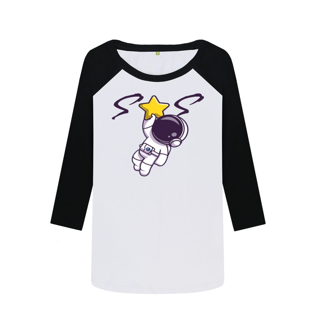 Black-White Women Baseball T-shirt