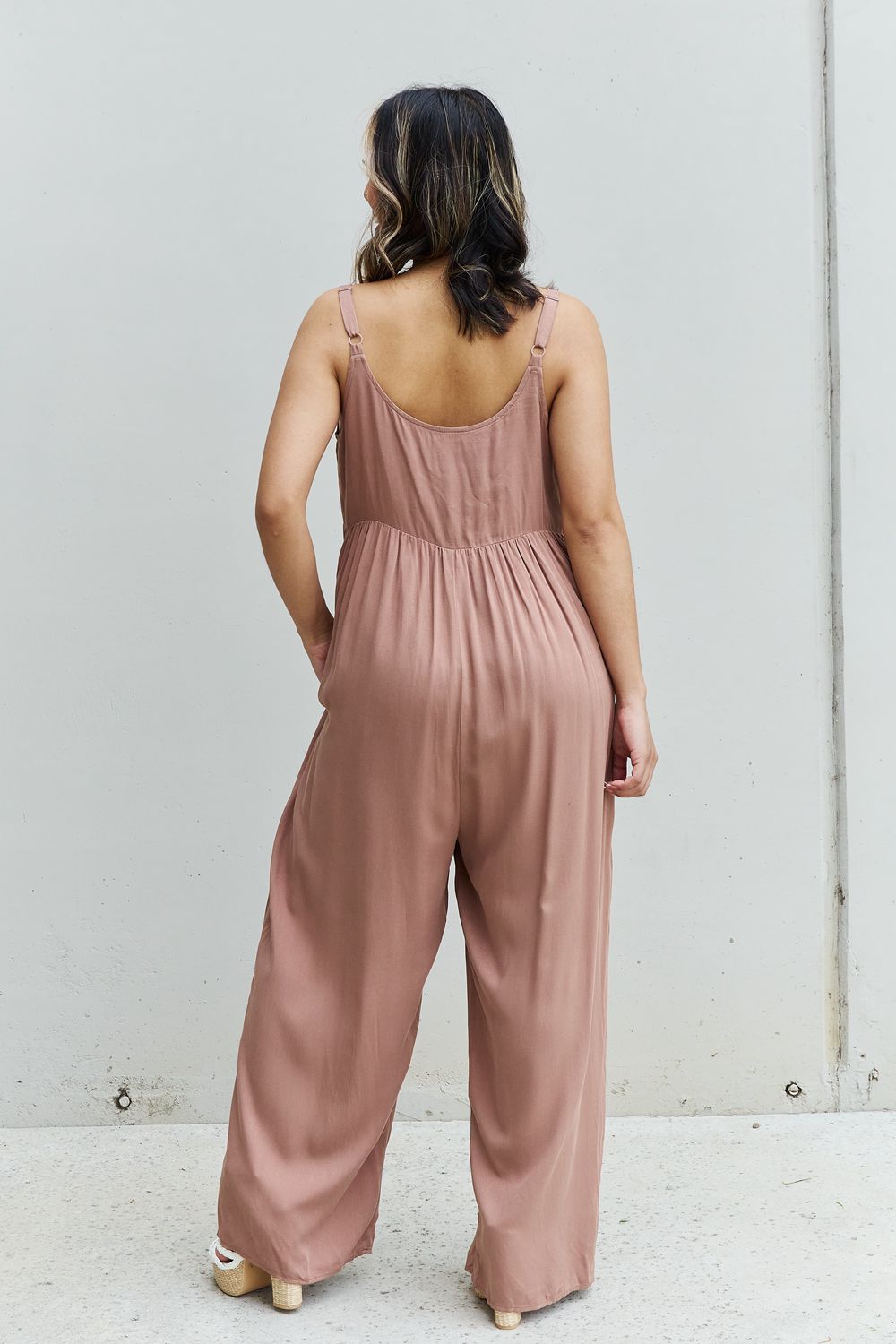 2023 Falling Stars Women's Star Plus Size Jumpsuit in Mocha