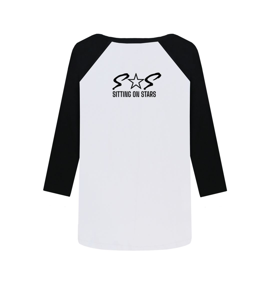 Black-White Women Baseball T-shirt