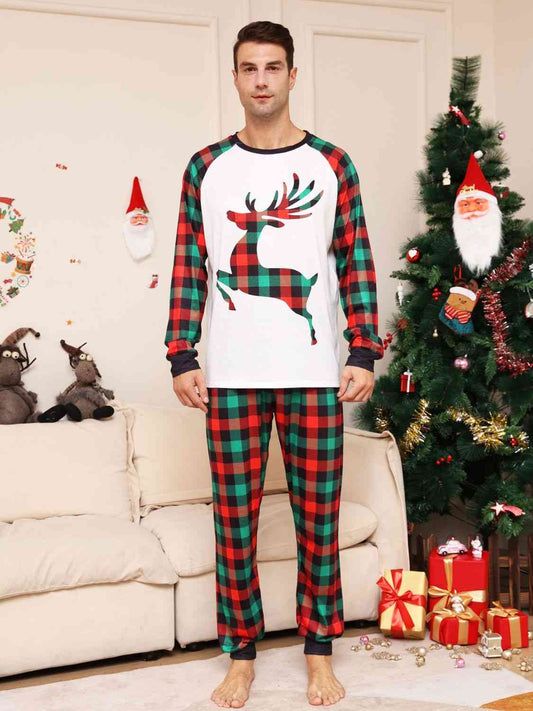 2023 Falling Stars Reindeer Plaid Pants Set