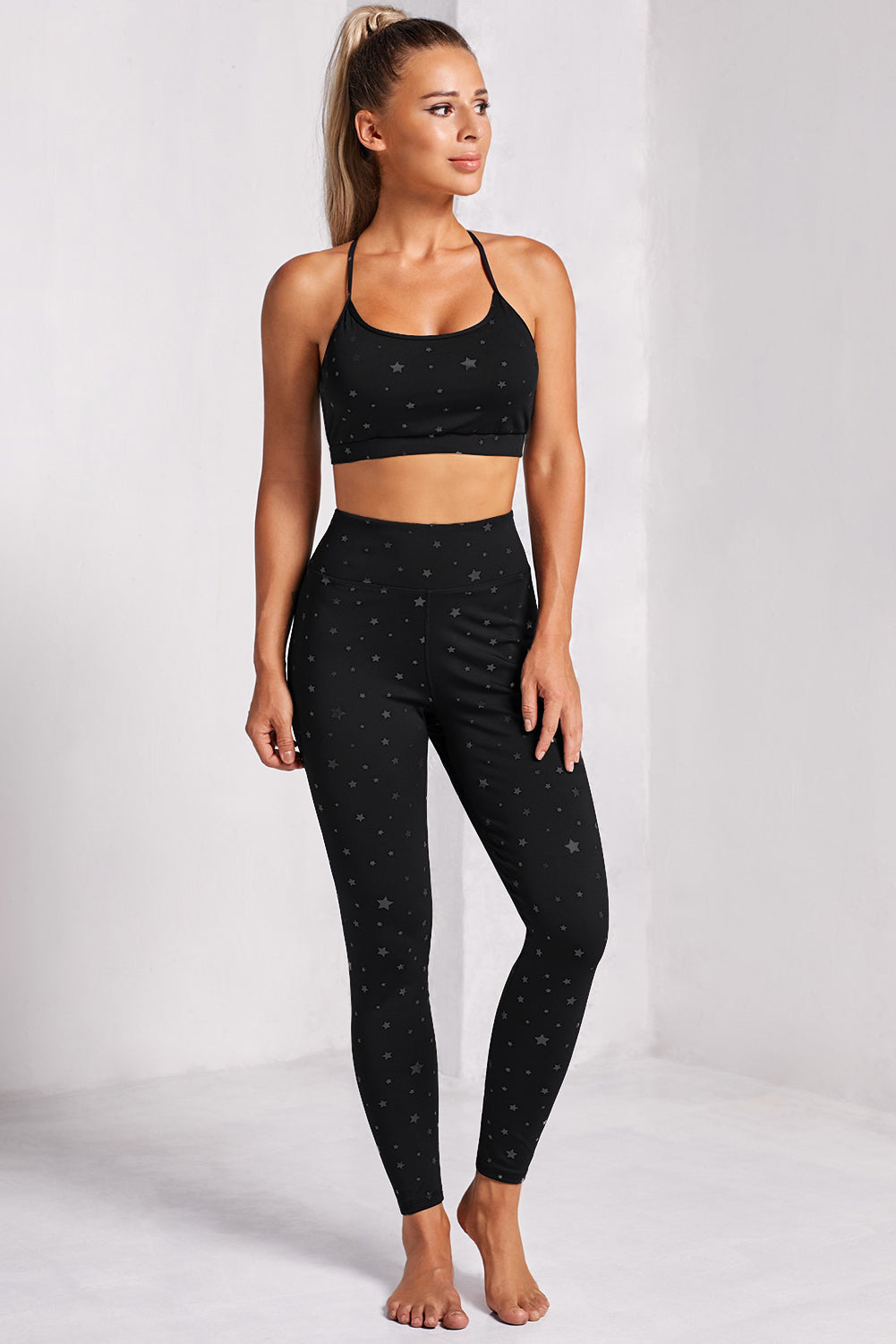 2023 Falling Stars Women's Sports Bra and Leggings Set