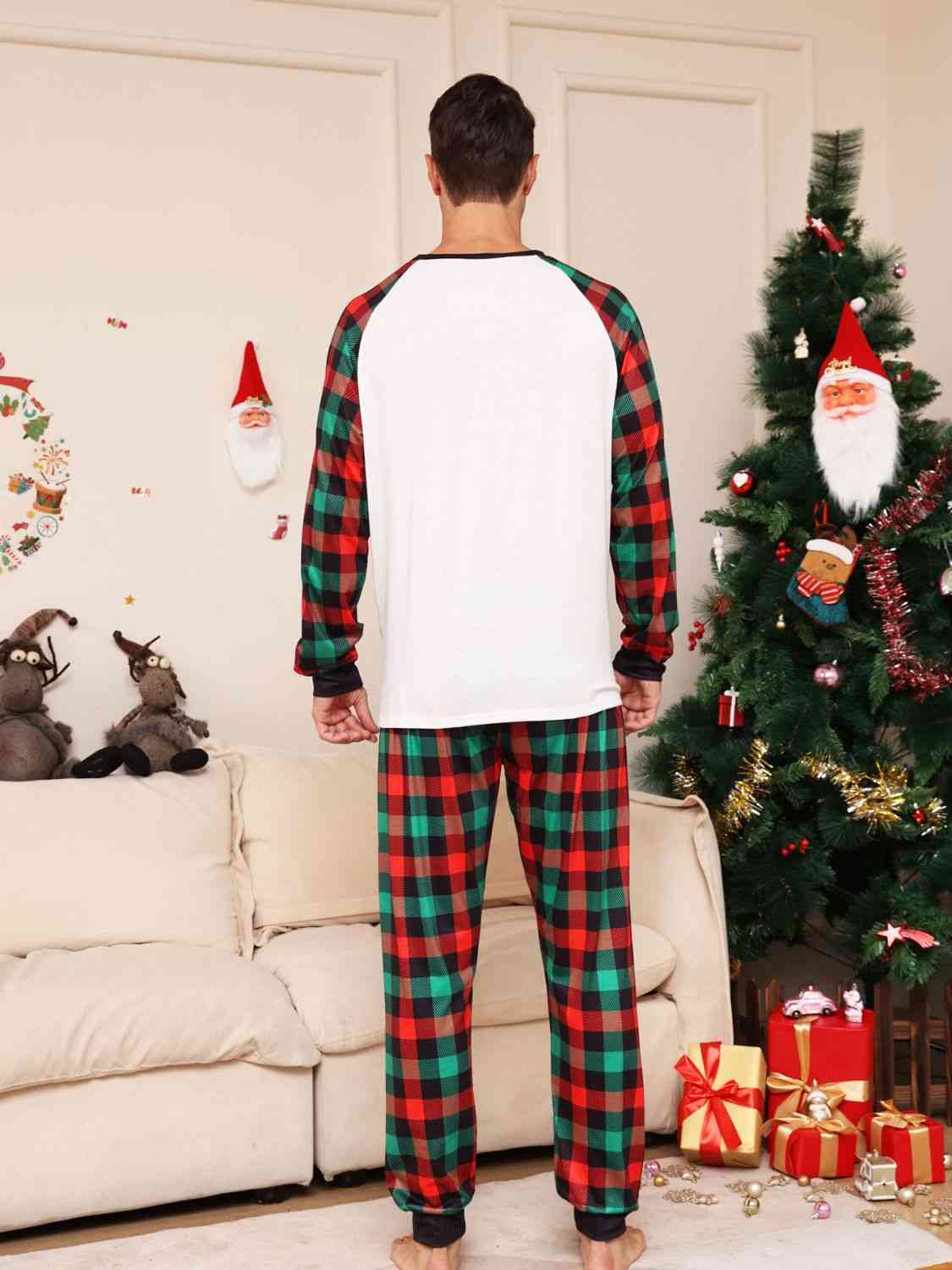 2023 Falling Stars Reindeer Plaid Pants Set