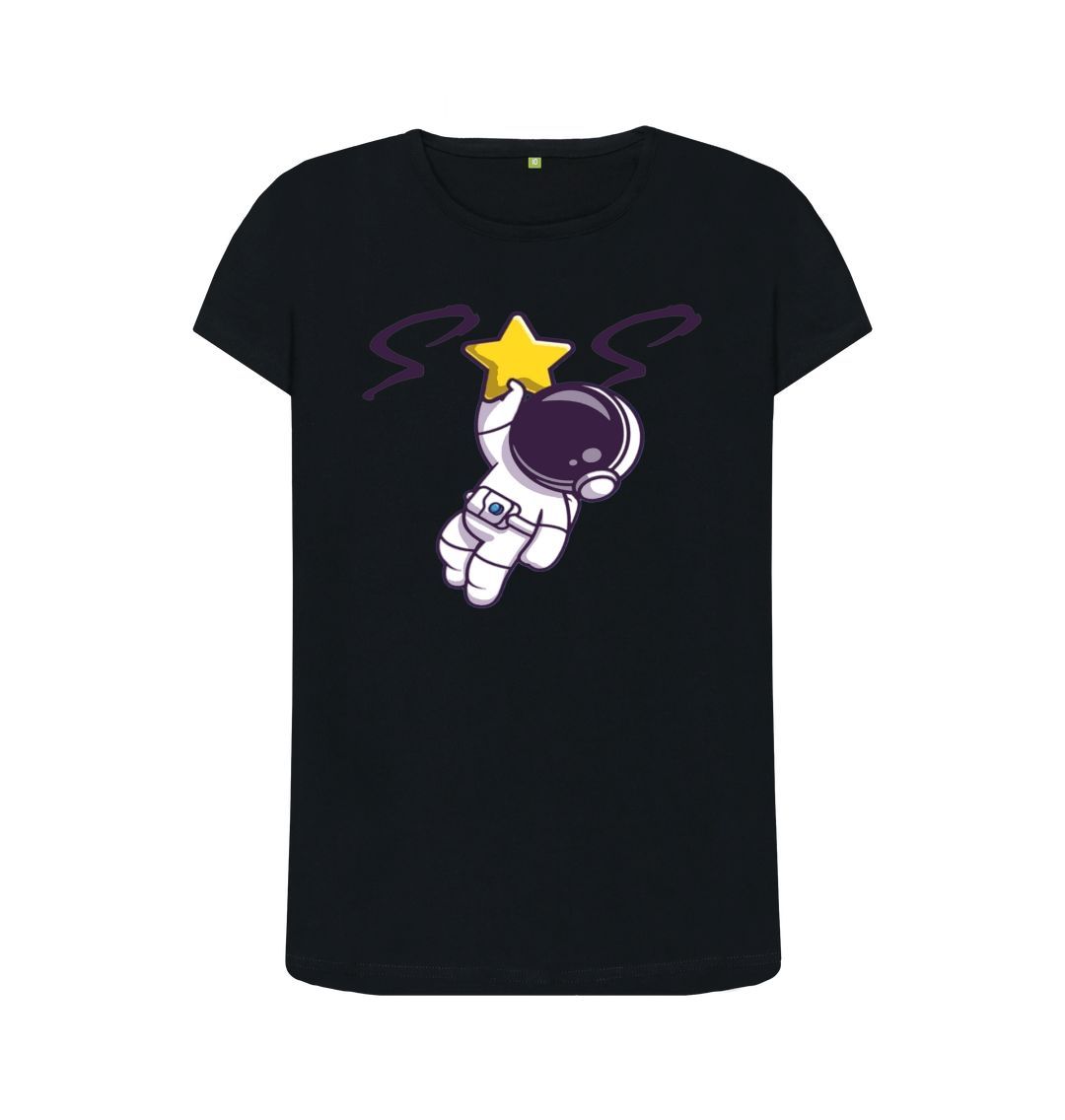 Black Women Crew Neck Tee Space Man 23