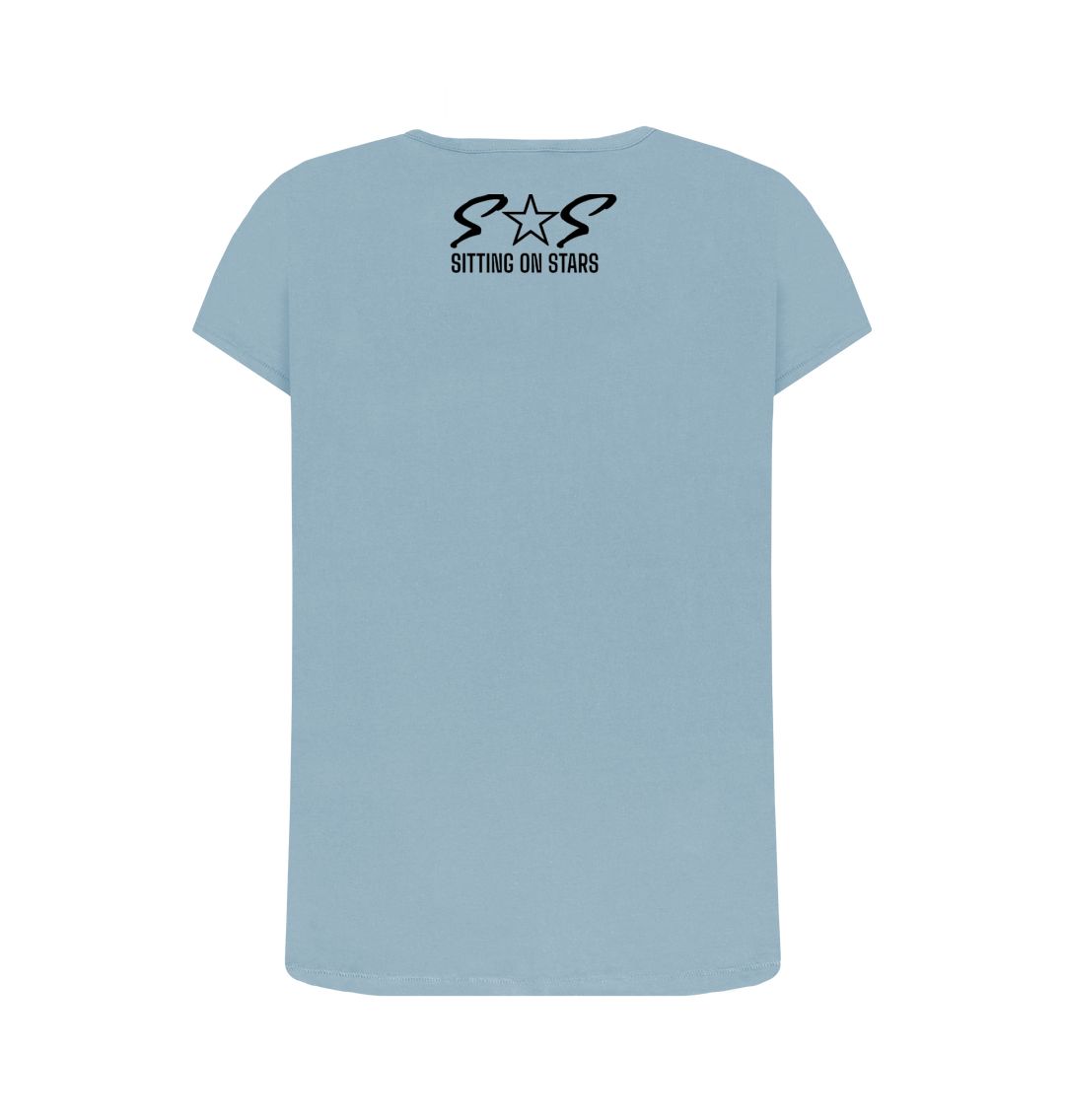 Stone Blue Women Crew Neck Tee