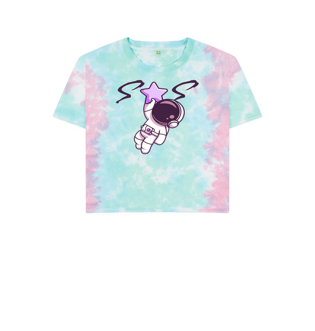 Pastel Tie Dye Women's Boxy Tee Purple