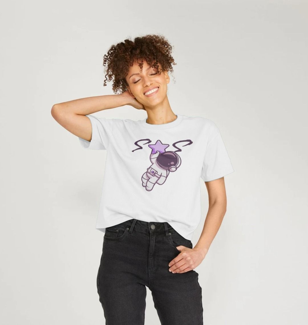 Space Man 23 Women's Boxy Tee Purple