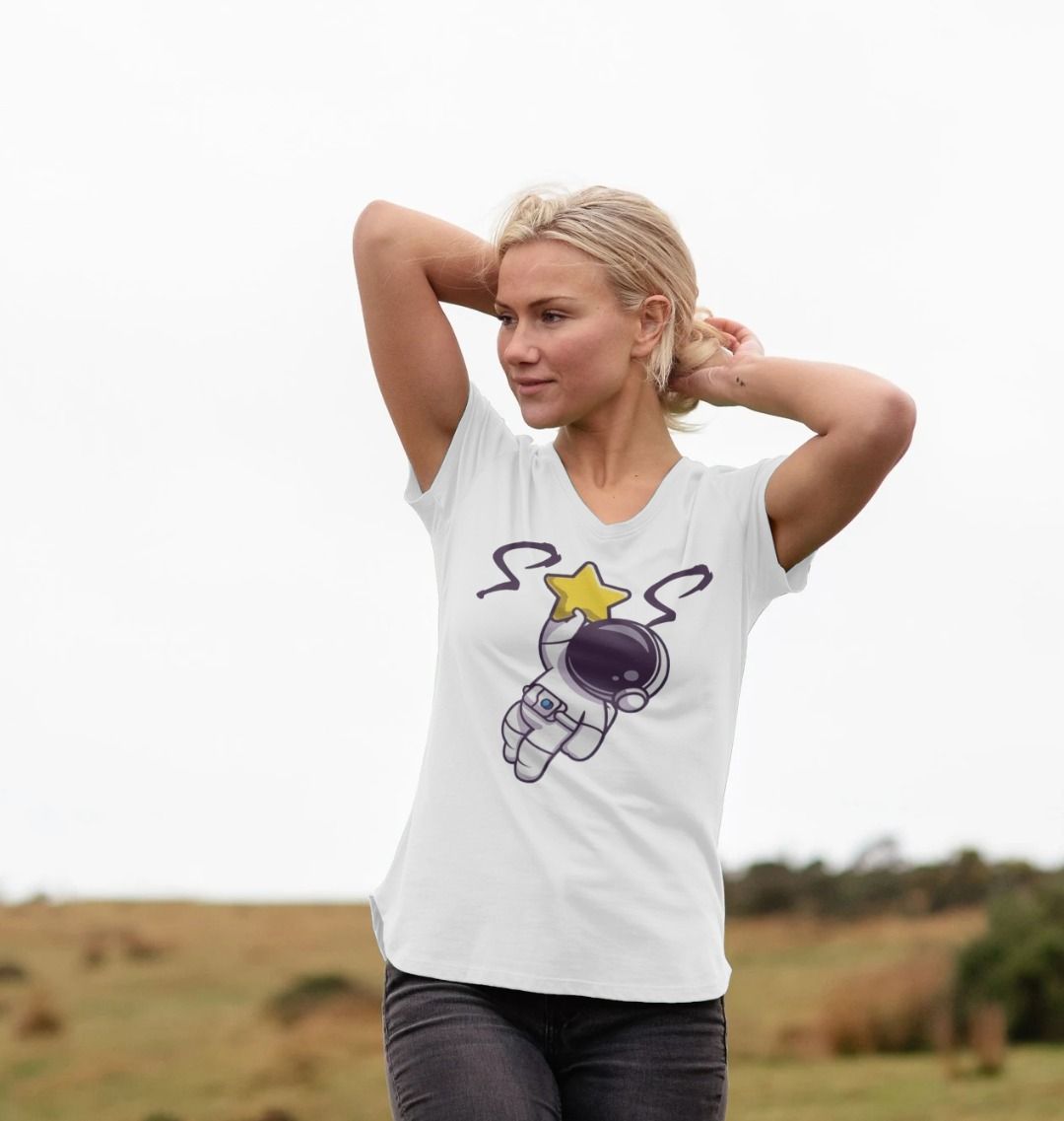 Space Man 23 Women V-Neck T-shirts