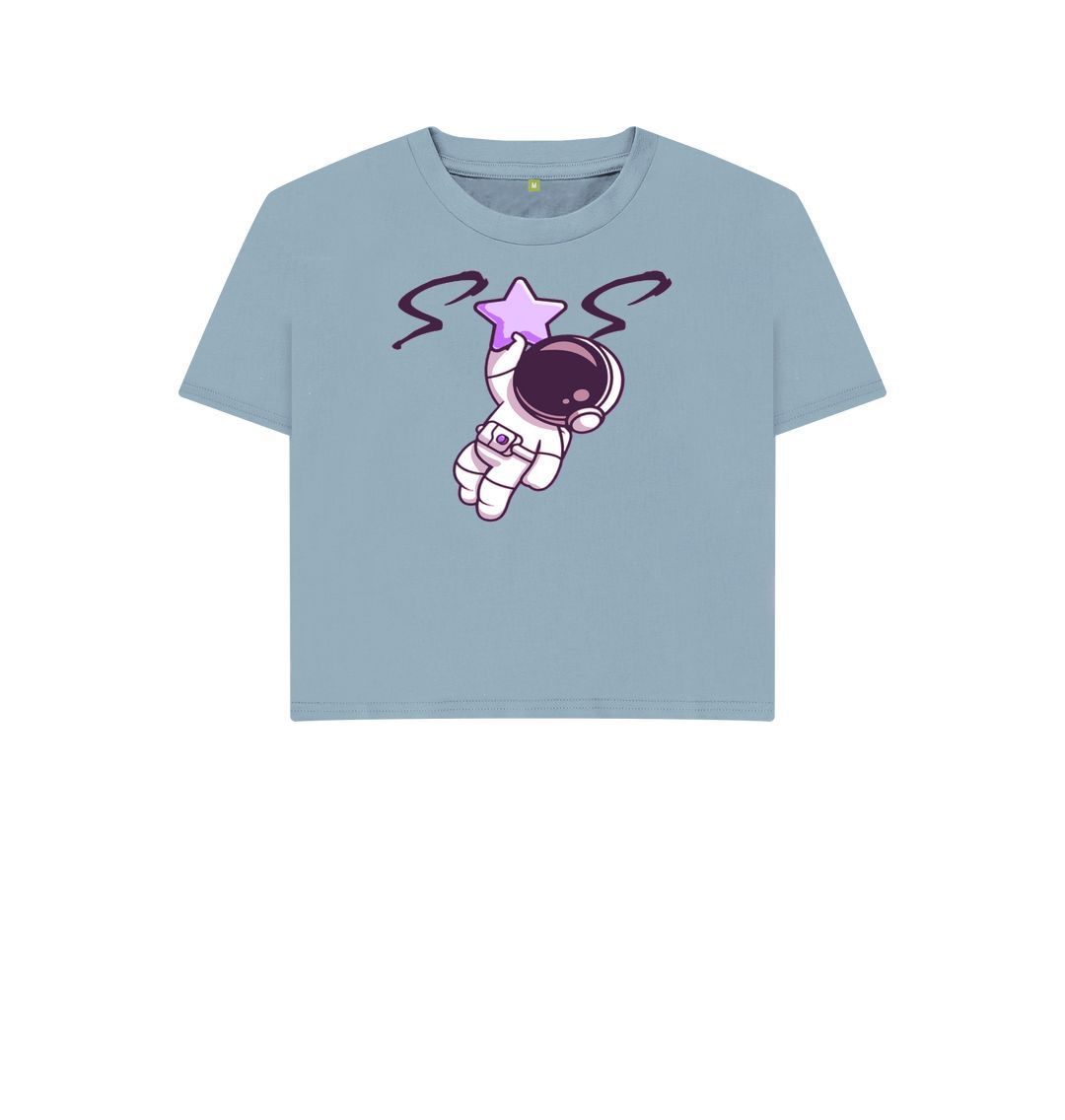 Stone Blue Women's Boxy Tee Purple