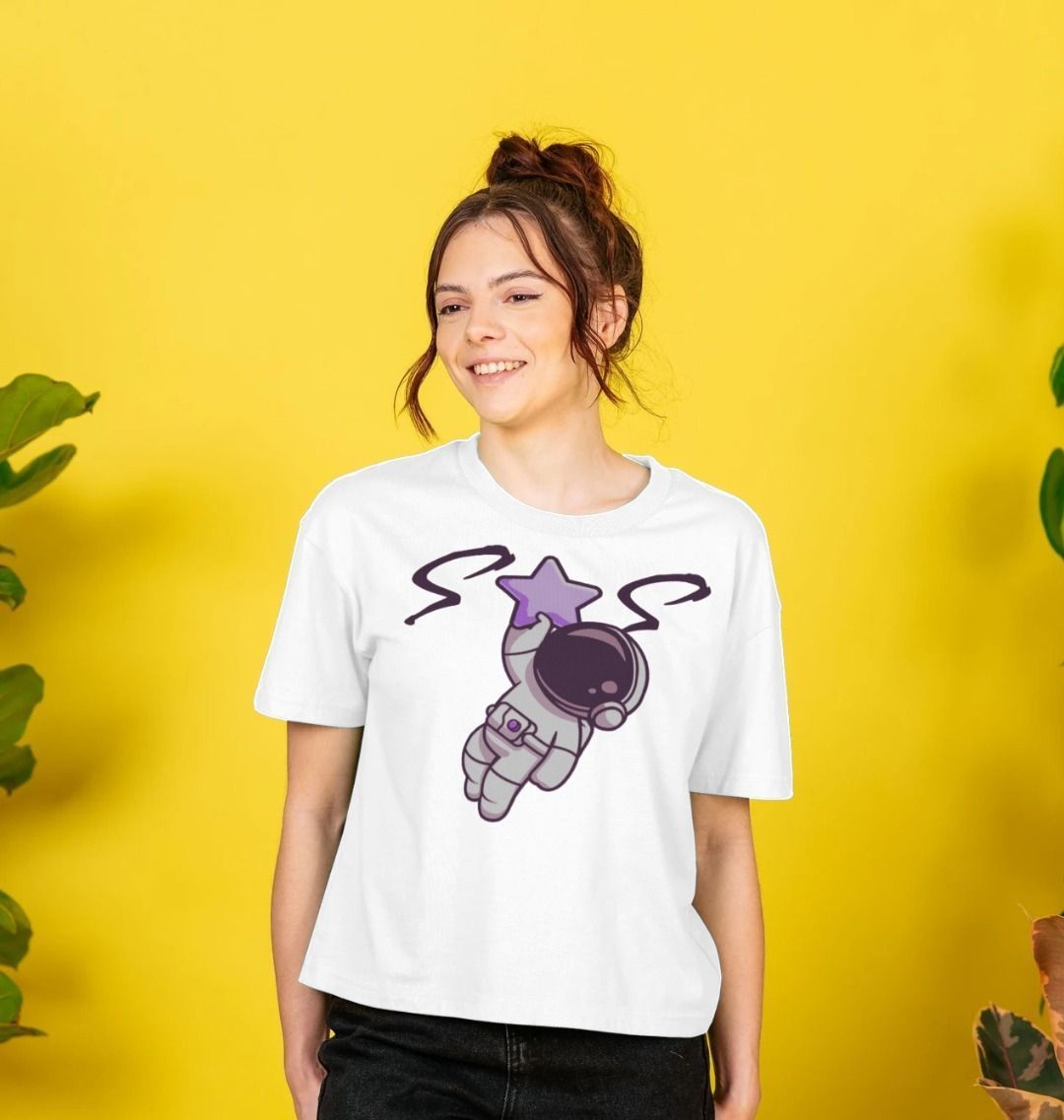 Space Man 23 Women's Boxy Tee Purple